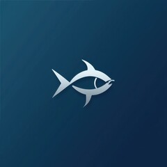Obraz premium Minimalist Geometric Fish Logo