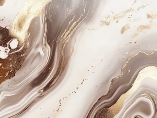 Elegant abstract background with swirling marble effect and golden glitter accents