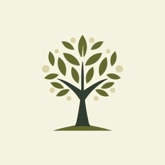 Obraz premium Minimalist Geometric Tree Logo