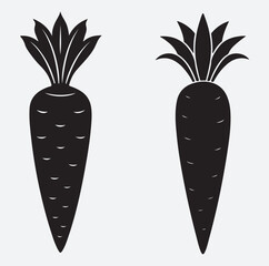 illustration of a carrot, carrot silhouette vector art illustration