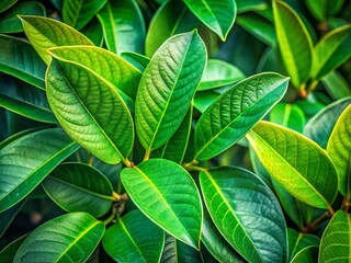 Obraz premium Lush Green Water Apple Leaves with High Depth of Field - Stock Photo