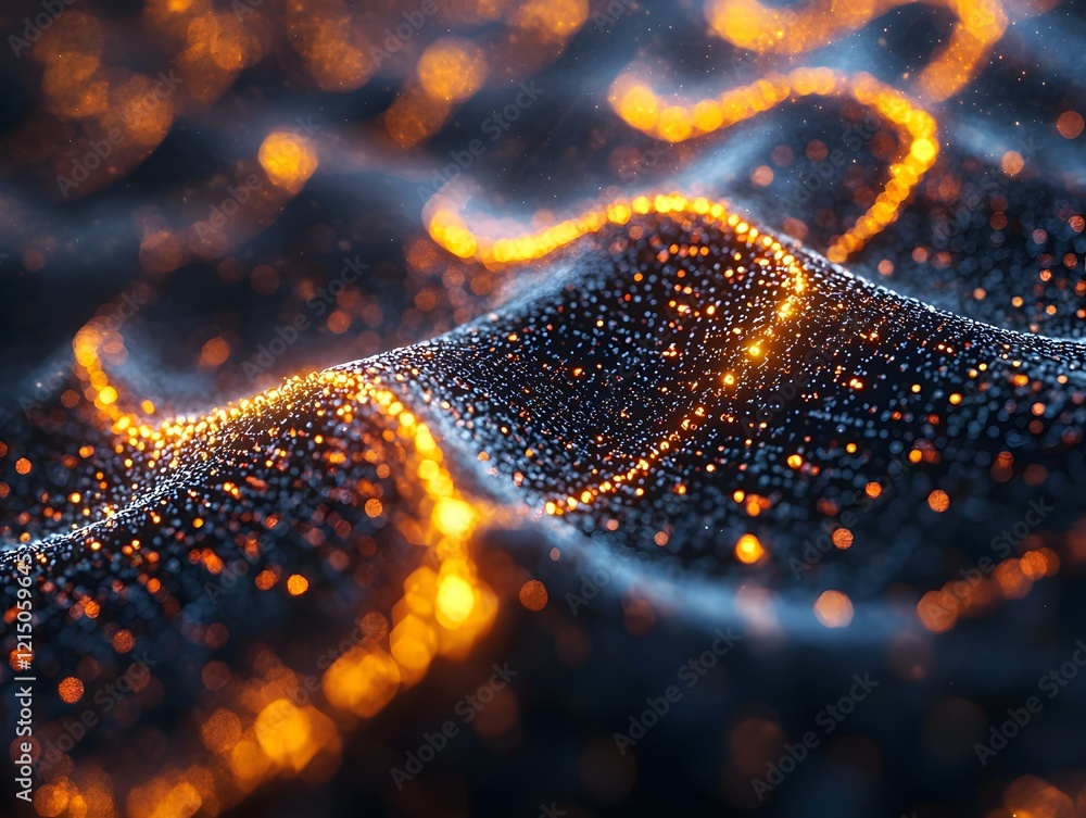 Poster glowing infographic of dna data encoding process in vibrant detail