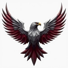 Obraz premium Silver Hawk Logo with Extended Wings