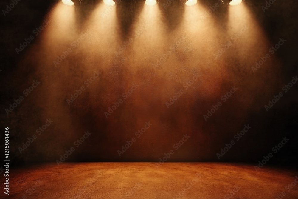 Poster captivating studio background featuring dazzling light bokeh effects for creative projects and artis