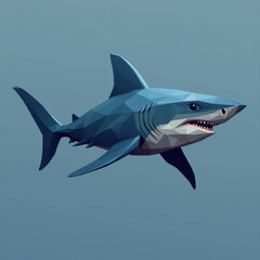 Polygonal Shark Logo Design