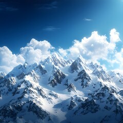 Obraz premium Majestic Snow-Capped Mountains Under Clear Blue Sky