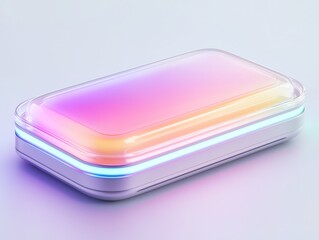 A sleek, illuminated device with vibrant gradient colors and a modern design.