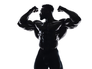 Isolated Bodybuilder Silhouette