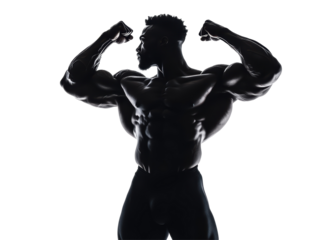 Isolated Bodybuilder Silhouette