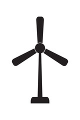 Wind turbine icon isolated on a white background. Windmill, Wind eco energy icon. Windmill silhouette vector icon. Vector illustration.
