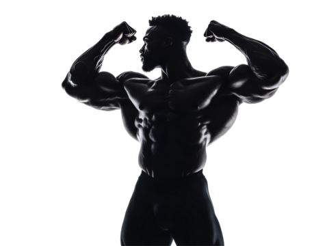 Isolated Bodybuilder Silhouette