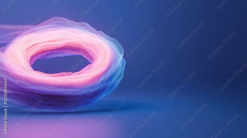 Aufkleber Neon Lightwave Dynamics Vibrant Glowing Circle on Textured Gradient - Futuristic Tech Background for AI Network Branding and Digital Innovation