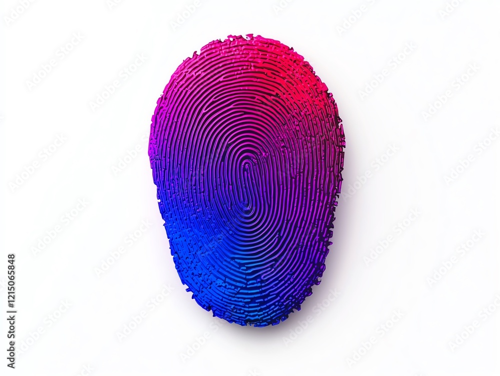 Poster a vibrant fingerprint design representing identity and security concepts.