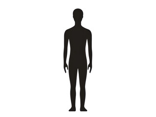 Isolated Full Body Human Silhouette