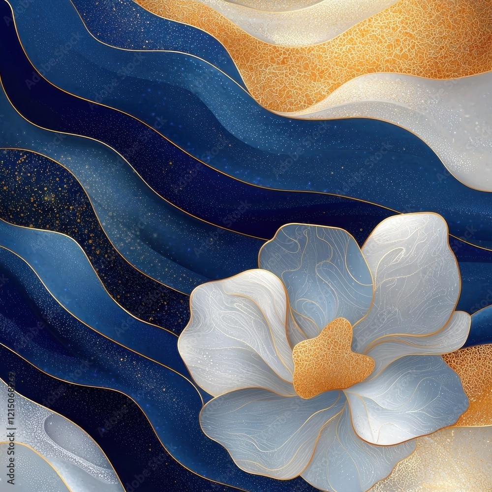 Poster artistic dreamlike abstraction of floral patterns abstract fantasy design textures colorful waves en