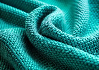 Fototapeta premium Luxurious Turquoise Wool Textile Background - Soft Fabric Texture