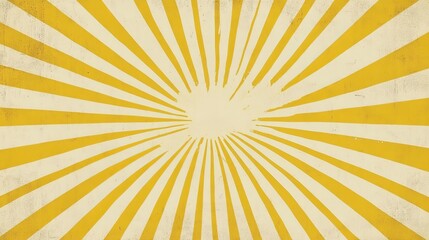 Fototapeta premium Yellow starburst background with halftone and retro sun rays.