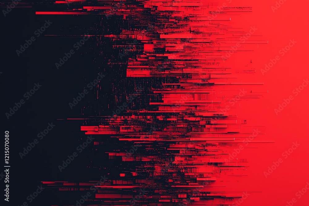 Poster dynamic abstract design with red and black colors showcasing movement and energy.