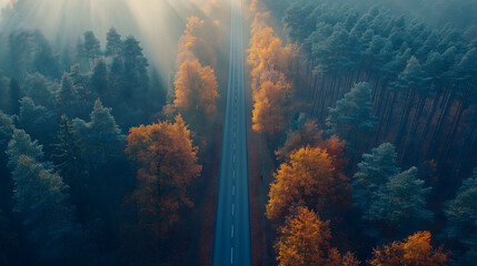 sun rays in the forest