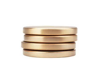 Isolated Stack of Gold Discs