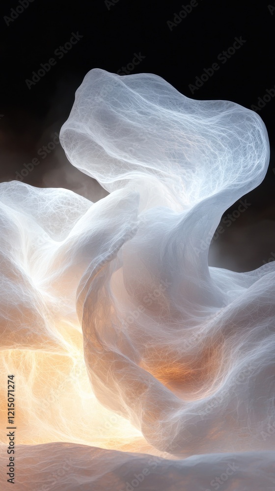 Poster dreamlike abstract art in an ethereal environment capturing textures and fantasies through light and