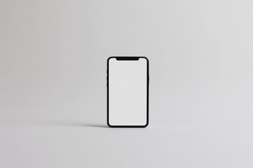Smartphone displayed against a clean white background showcasing its sleek design and empty screen for versatile use