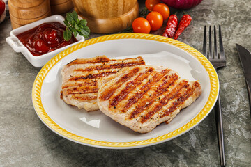 Tasty grilled pork meat steak