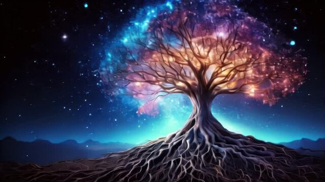 A tree with its roots in the shape of a heart