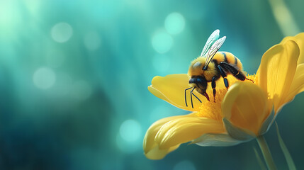bee on yellow flower
