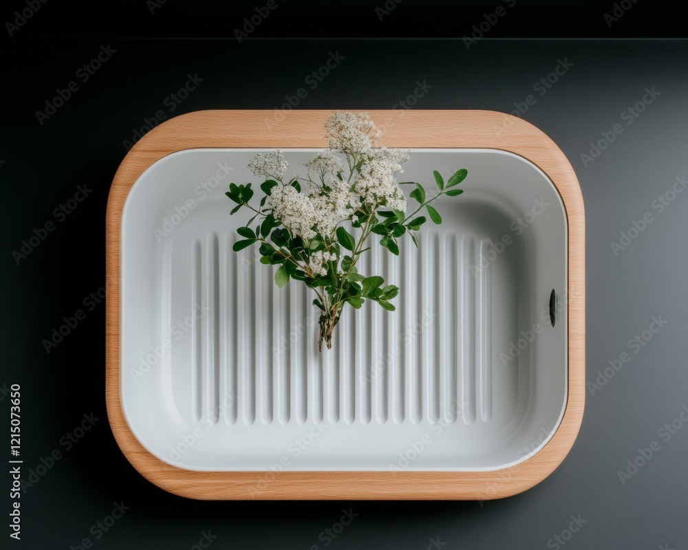 Aufkleber contemporary minimalist under-sink storage sleek wooden and ceramic design for smart home integratio
