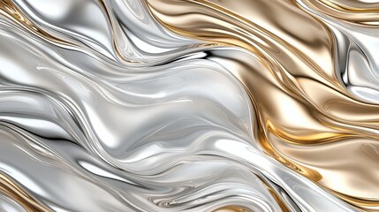 Flowing metallic textures abstract art digital