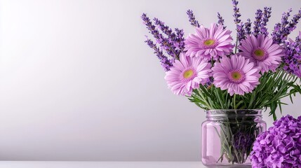 Fototapeta premium Floral arrangement with lavender studio image