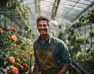 AI-generated image of a young man in his garden, surrounded by greenery and natural beauty. The scene conveys peace, connection with nature, and a relaxed outdoor lifestyle.

