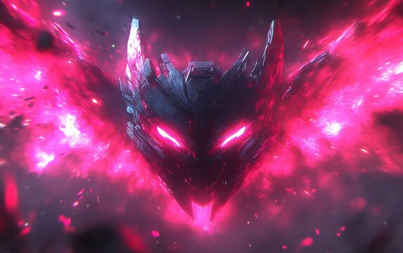 Fiery demonic creature with glowing eyes and wings.