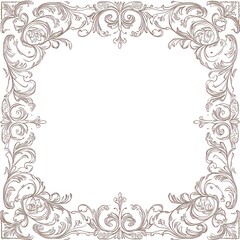 Ornate Floral Frame Design Elegant Baroque Style