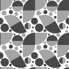 Abstract large scale geometric shapes seamless pattern in gray tone