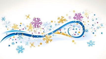 Festive Winter Snowflakes Swirling Design