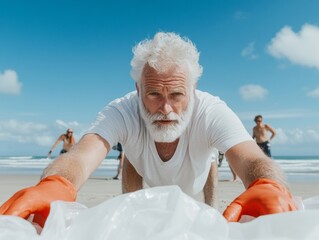 Eco-Chic Coastal Cleanup Diverse Team Advocates for Sustainable Living and Community Support - Environmental Activism and Green Initiatives in Socially Responsible Entrepreneurship