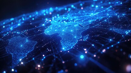 A digital illustration of a global network,