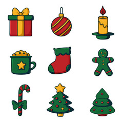 Christmas Sticker Pack Vector Art & Graphics illustration