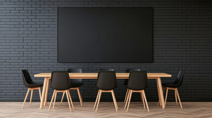 Minimalist conference room setup for modern business office design