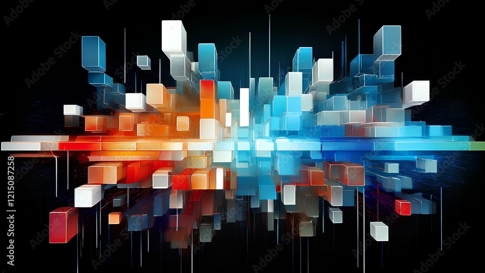 Poster abstract digital design, mesmerizing elements that captivate with vibrant colors and intricate patte