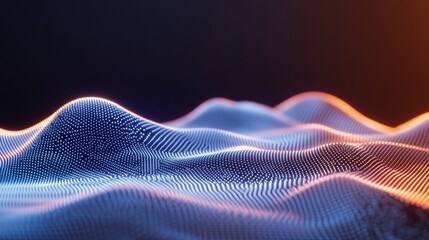 Futuristic Digital Waveform Dynamic Blue Particle Streams and Light Trails on Dark Canvas - Innovative Tech Branding and Data Visualization Solutions for Modern Marketing