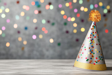 Cheerful indoor party hat celebration joyful event close-up