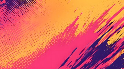 Abstract Colorful Brush Strokes and Dots Pattern