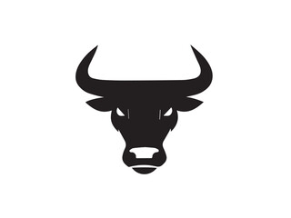 Bull head silhouette isolated on white background. Bull icon vector, filled flat sign, Symbol, logo illustration