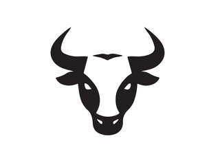 Bull head silhouette isolated on white background. Bull icon vector, filled flat sign, Symbol, logo illustration