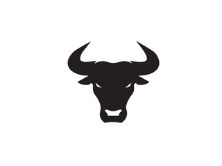 Bull head silhouette isolated on white background. Bull icon vector, filled flat sign, Symbol, logo illustration
