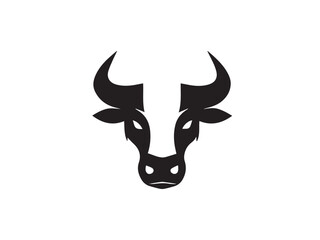 Bull head silhouette isolated on white background. Bull icon vector, filled flat sign, Symbol, logo illustration