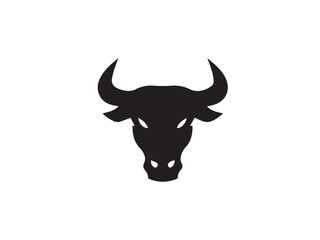 Bull head silhouette isolated on white background. Bull icon vector, filled flat sign, Symbol, logo illustration